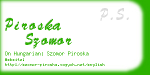 piroska szomor business card